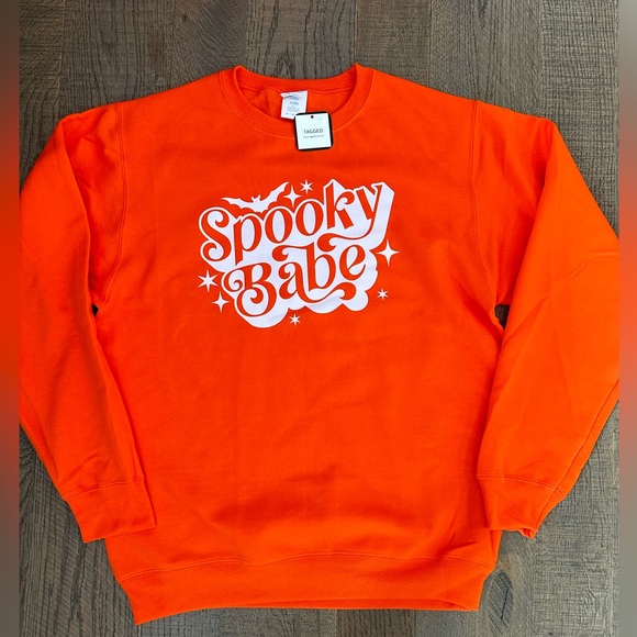 Port and Company Tops - Halloween Spooky Babe Crew Sweatshirt